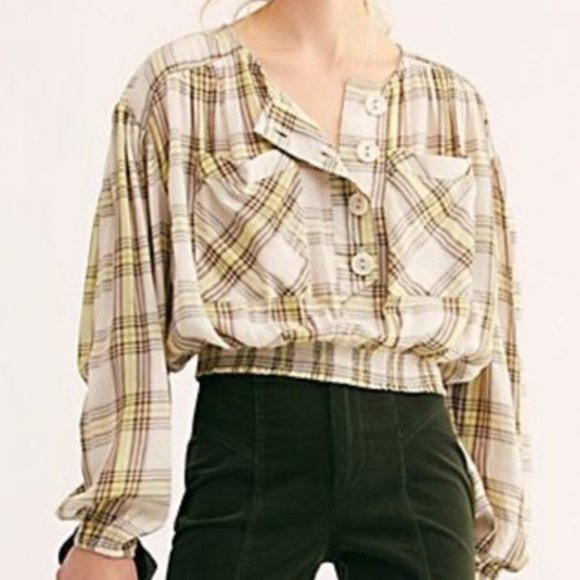 Free People Tops - FREE PEOPLE It's The Good Life Plaid Top
